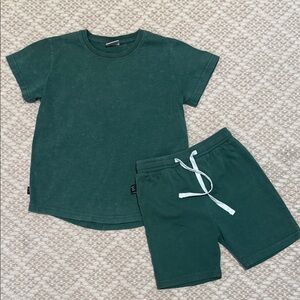 Olive + Scout - Boys Green Matching T-Shirt & Shorts Set - Size: 5T